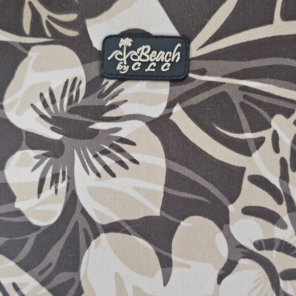 Beach by CLC Neoprene Brown, Ivory and Tan Tropical Floral Print Shoulder Bag - Picture 2 of 14